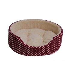 JESSY-3 Cica- és Kutyaágy /Bordópöttyös-Bézs (40x50 cm)   JESSY-3 Cica- és Kutyaágy /Bordópöttyös-Bézs (40x50 cm)