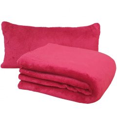 Pléd+Díszpárna /Wellsoft (150x200cm+35x65cm) Bordó 