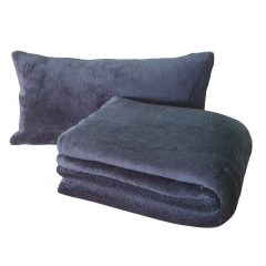   Pléd+Díszpárna /Wellsoft (150x200cm+35x65cm) Sötétszürke