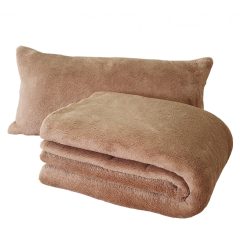   Pléd+Díszpárna /Wellsoft (150x200cm+35x65cm) Világosbarna