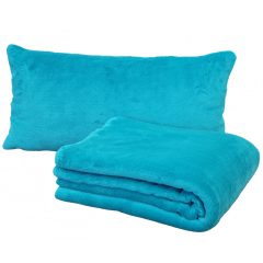 Pléd+Díszpárna /Wellsoft (150x200cm+35x65cm) Türkiz